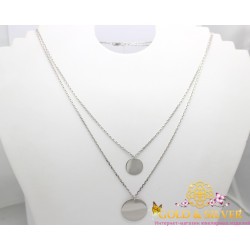 Серебряное колье два круга 860227с